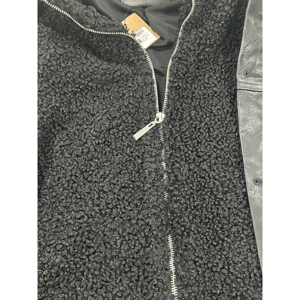 BlankNYC Faux Leather Sherpa Jacket Women’s Black Oversized Size Large NWT - Picture 9 of 11